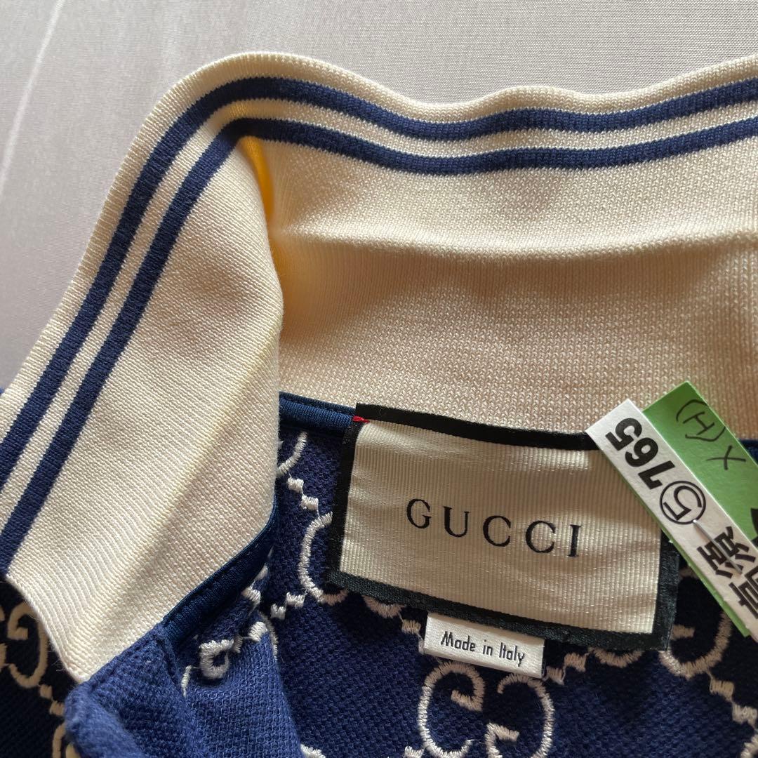 GUCCI GGロゴポロシャツ ネイビー サイズ14 (L)
