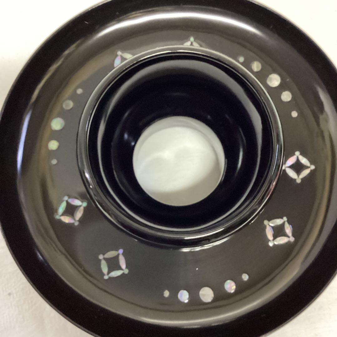 S1 螺鈿　漆塗り　天目台　茶道具