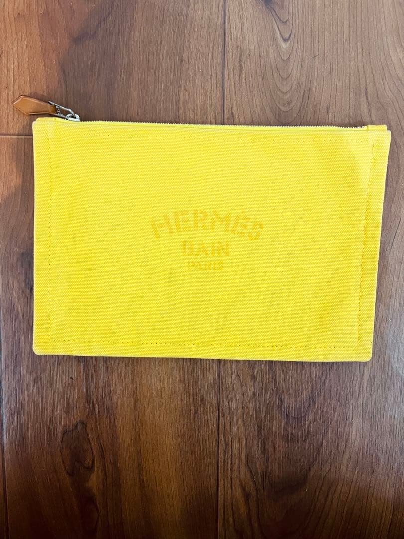 エルメス HERMES ポーチ ヨッティングPM イエロー シルバー金具
