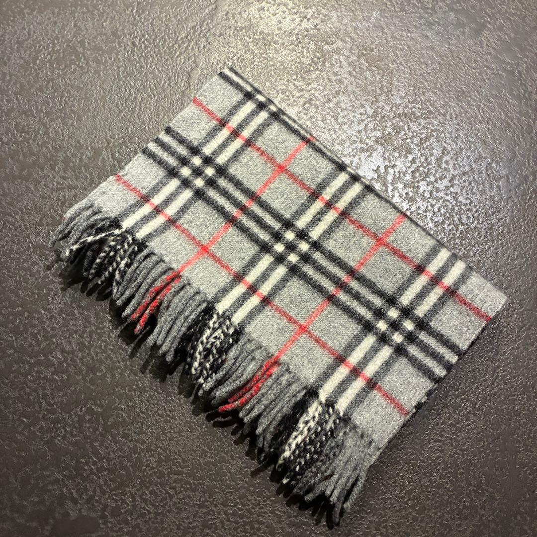 スコットランド製 BURBERRY カシミヤ ウール マフラー ストール