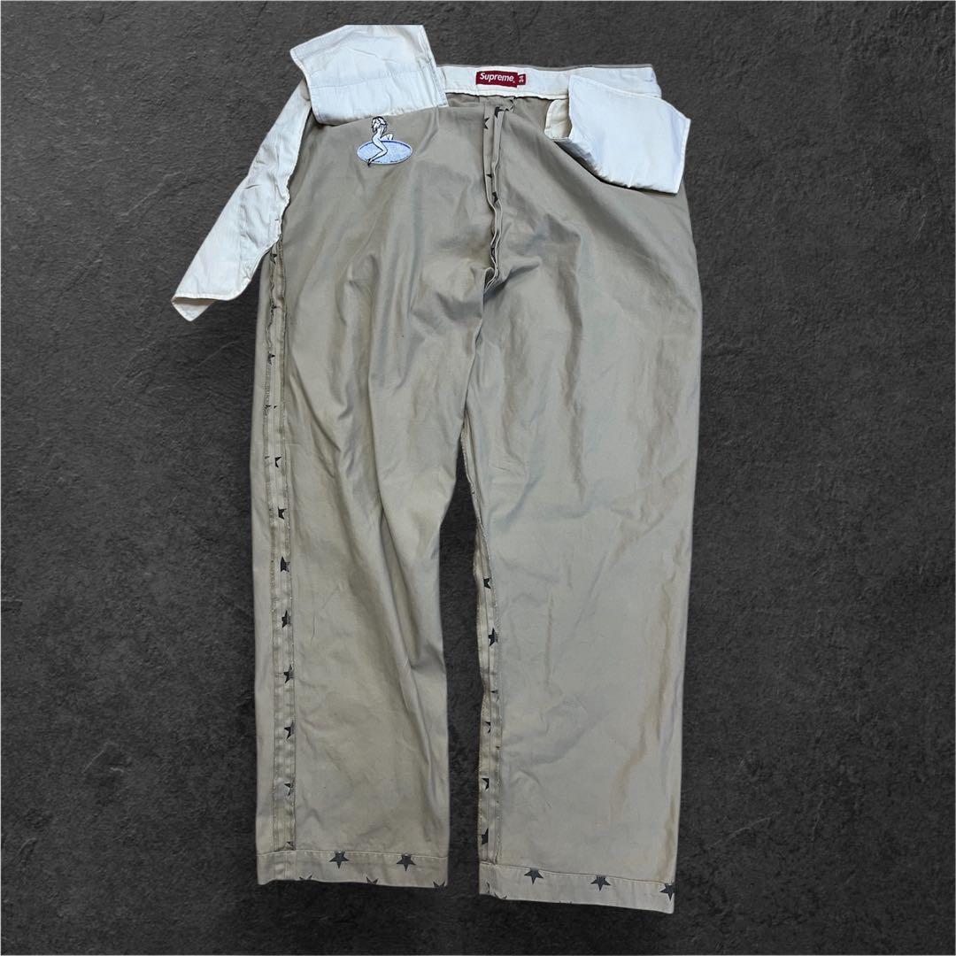 パンツ 22ss supreme pin up chino stars W34