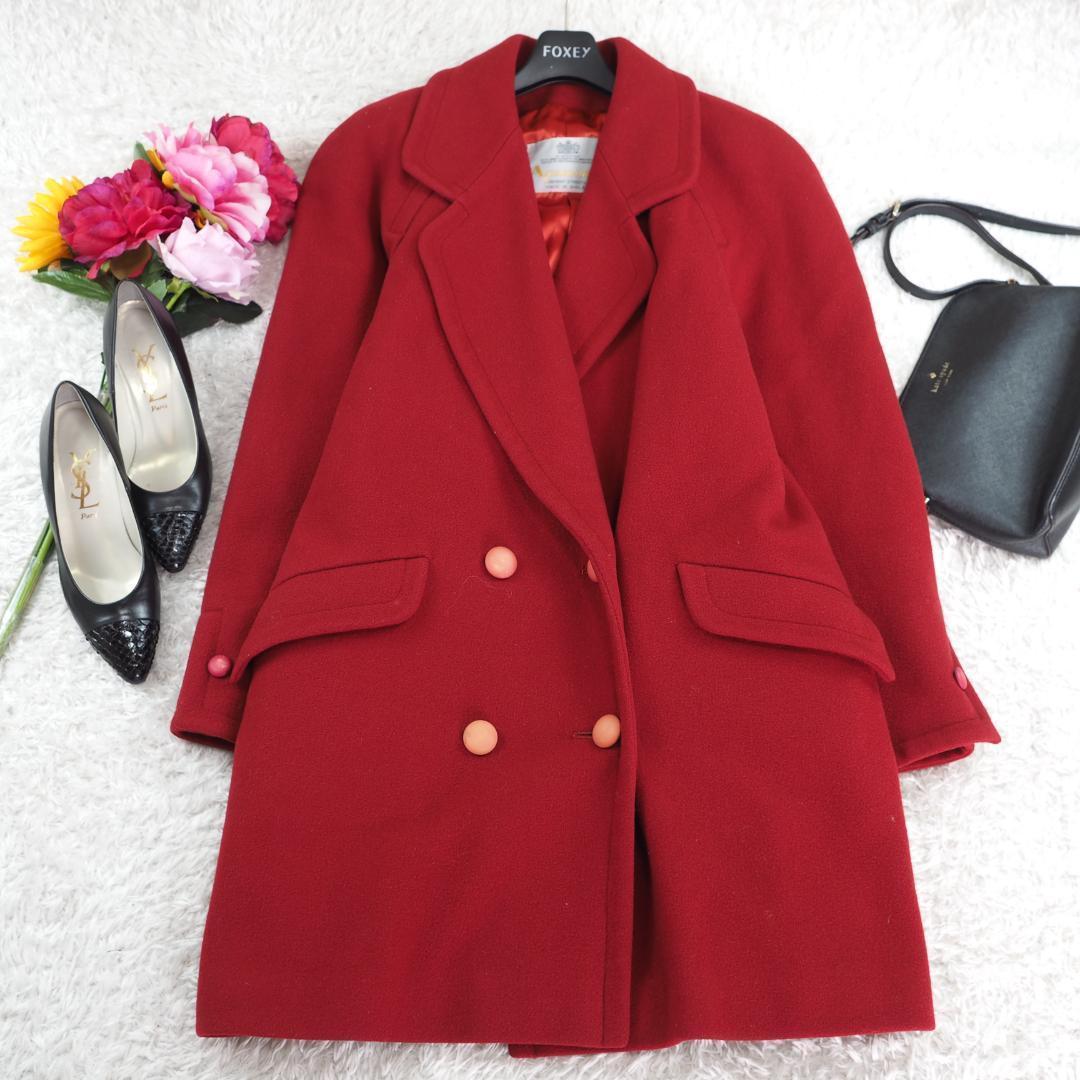 G3633*アクアスキュータム☆ダブルブレスト☆チェスターコート☆赤レッド