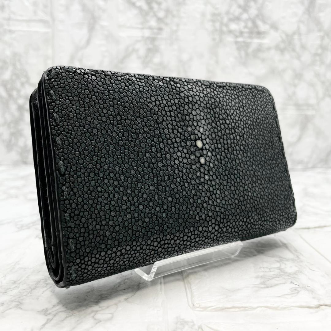 極美品✨L.E.D.BITES 折り財布 スティングレイ ラウンド ブラック