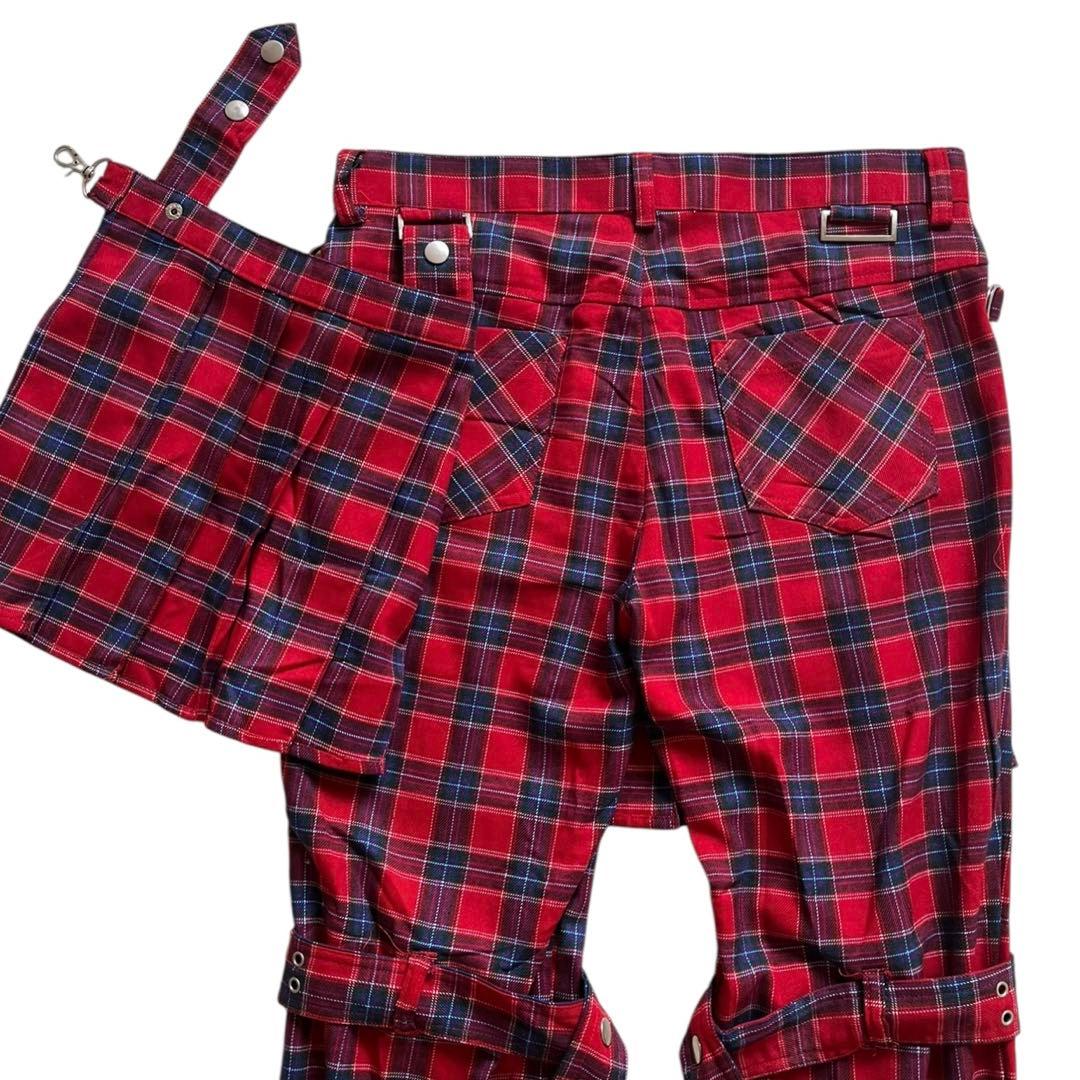 00s BODY LINE ボンテージ チェック パンツ PUNK ユニセックス