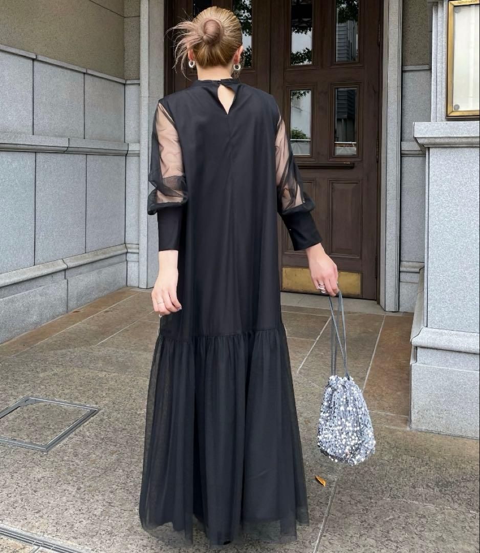 CAPRICIEUX LE'MAGE チュールハイネックワンピース　オケージョン