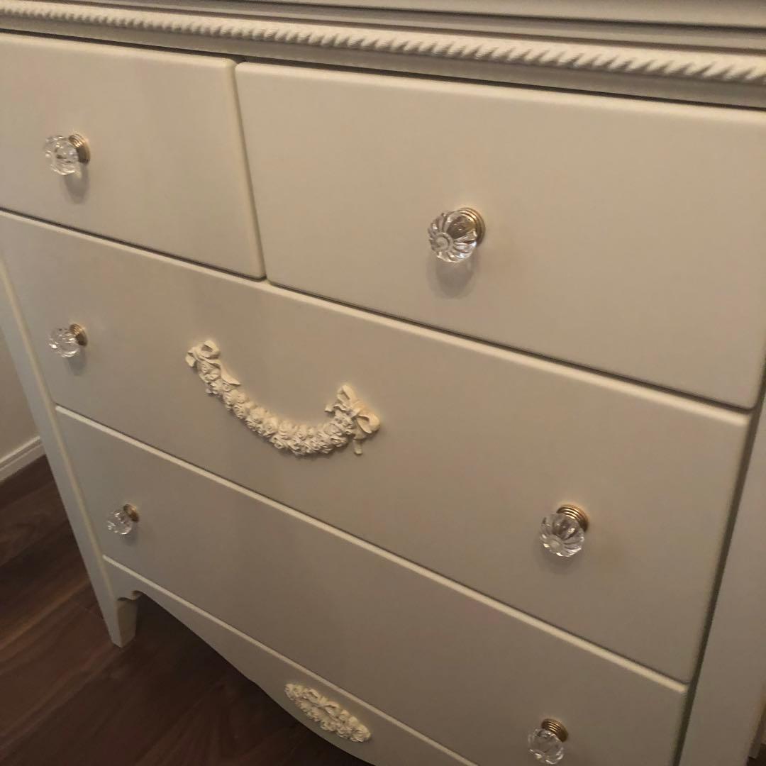 Celesta 80 Low chest ホワイト 5段チェスト