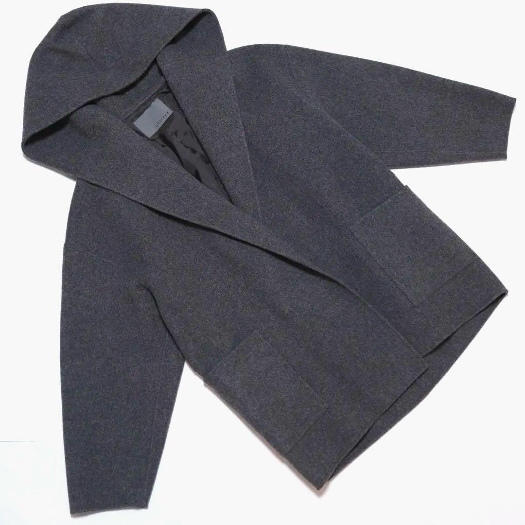 uncrave アンチマイクロバイアル リバーフーデットショートコート グレー