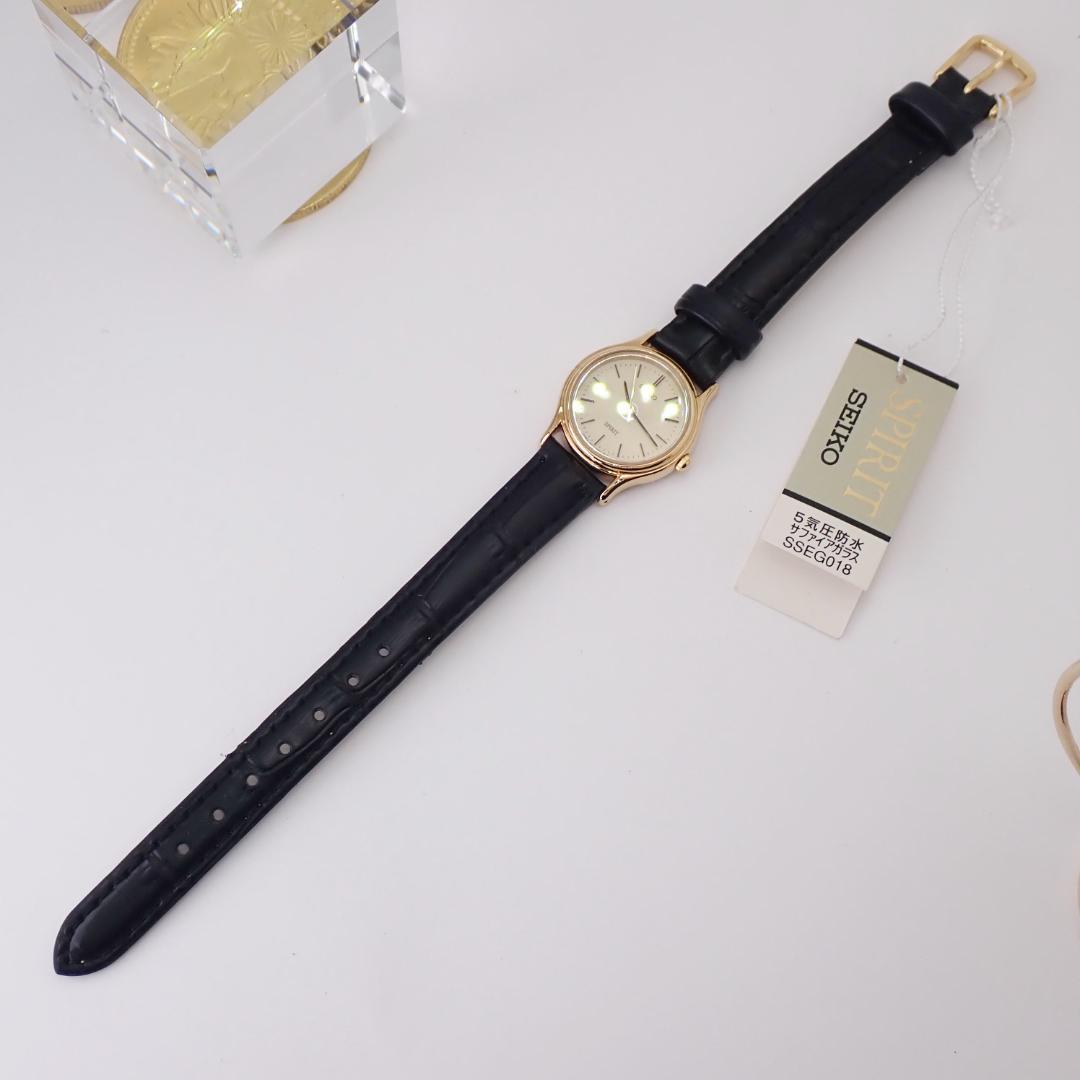 稼働★タグ付美品★ SEIKO SPIRIT レディース サファイアガラス 金色