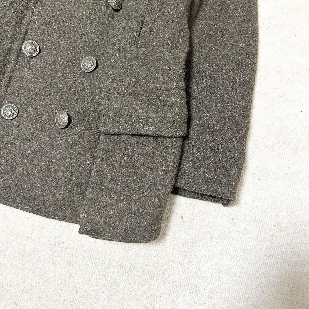 美品　ナイジェルケーボン　ウールピーコート　カーキ　Pコート　メタルボタン
