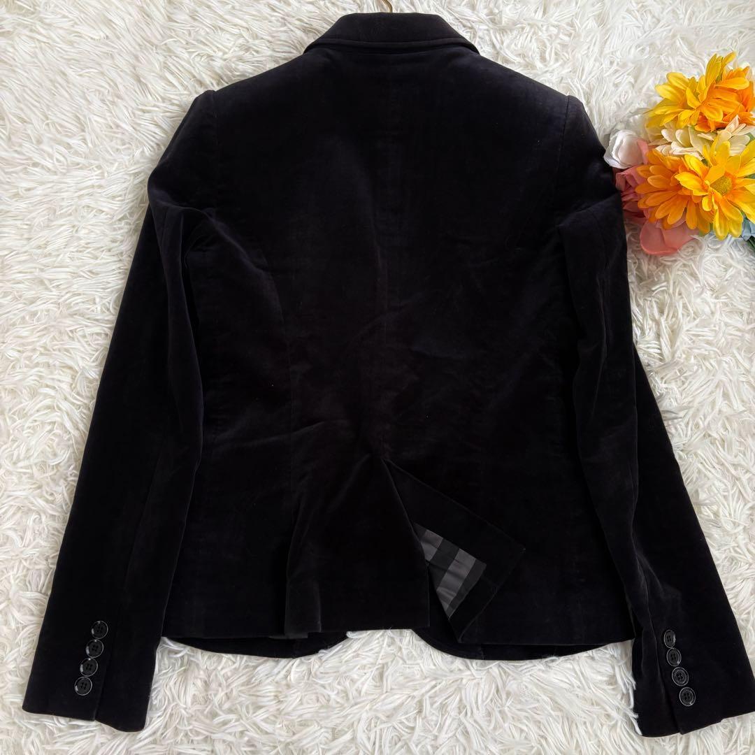 バーバリーロンドン　ベロア　ジャケット　ロゴ　ノバチェック　テーラード