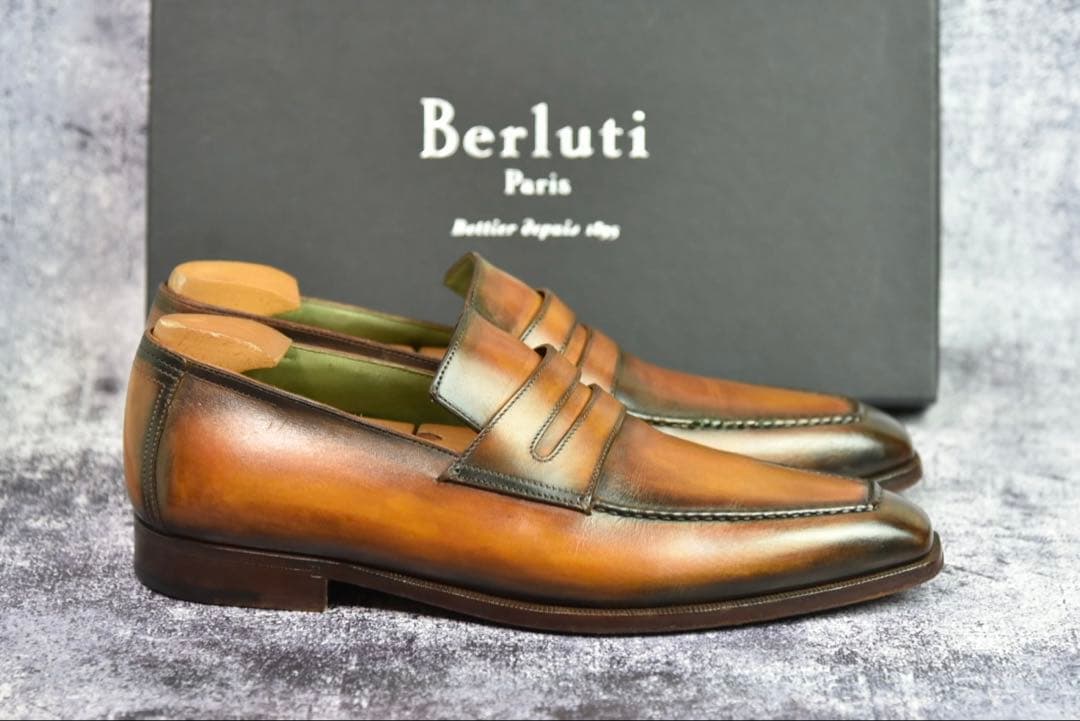 純正ツリー付　ベルルッティ　アンディ　サイズ7.5　ブラウンパティーヌ