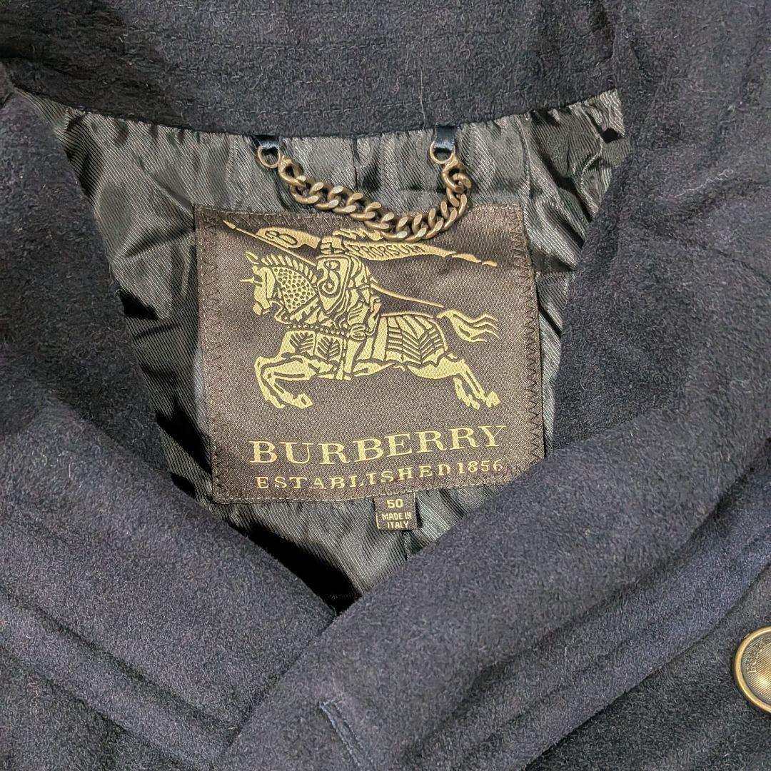 蜉*蝣様 BURBERRY ネイビー ダブルブレスト ピーコート