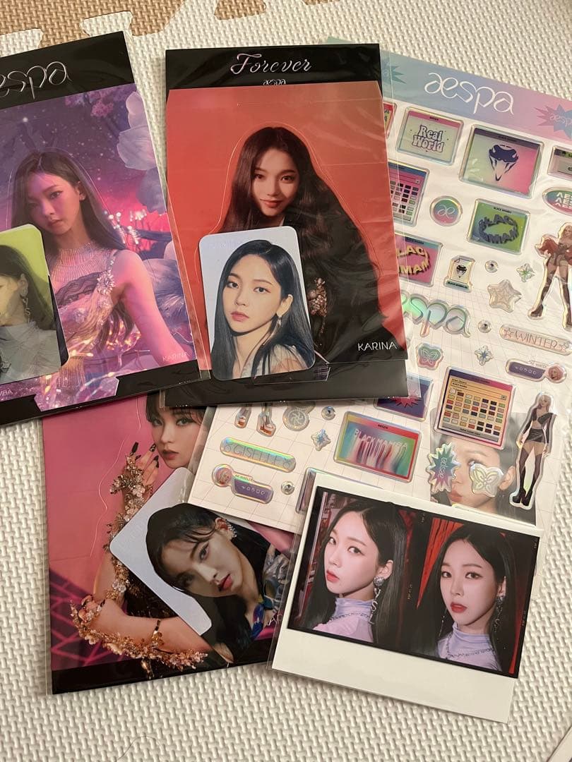 aespa　カリナ　トレカ　ホログラム　ミラー　アクリルキーリング　ARチケット