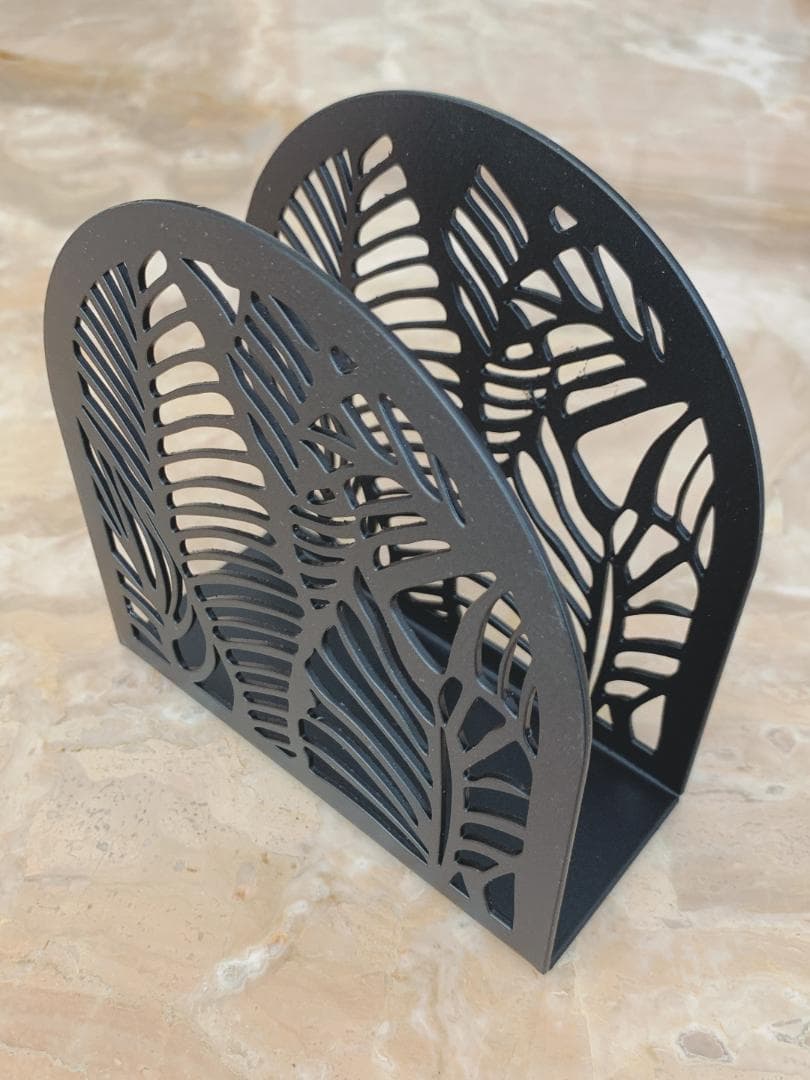 【hitparade】ナプキンスタンド2点:ボタニカル＆ブロンズ製リーフ型