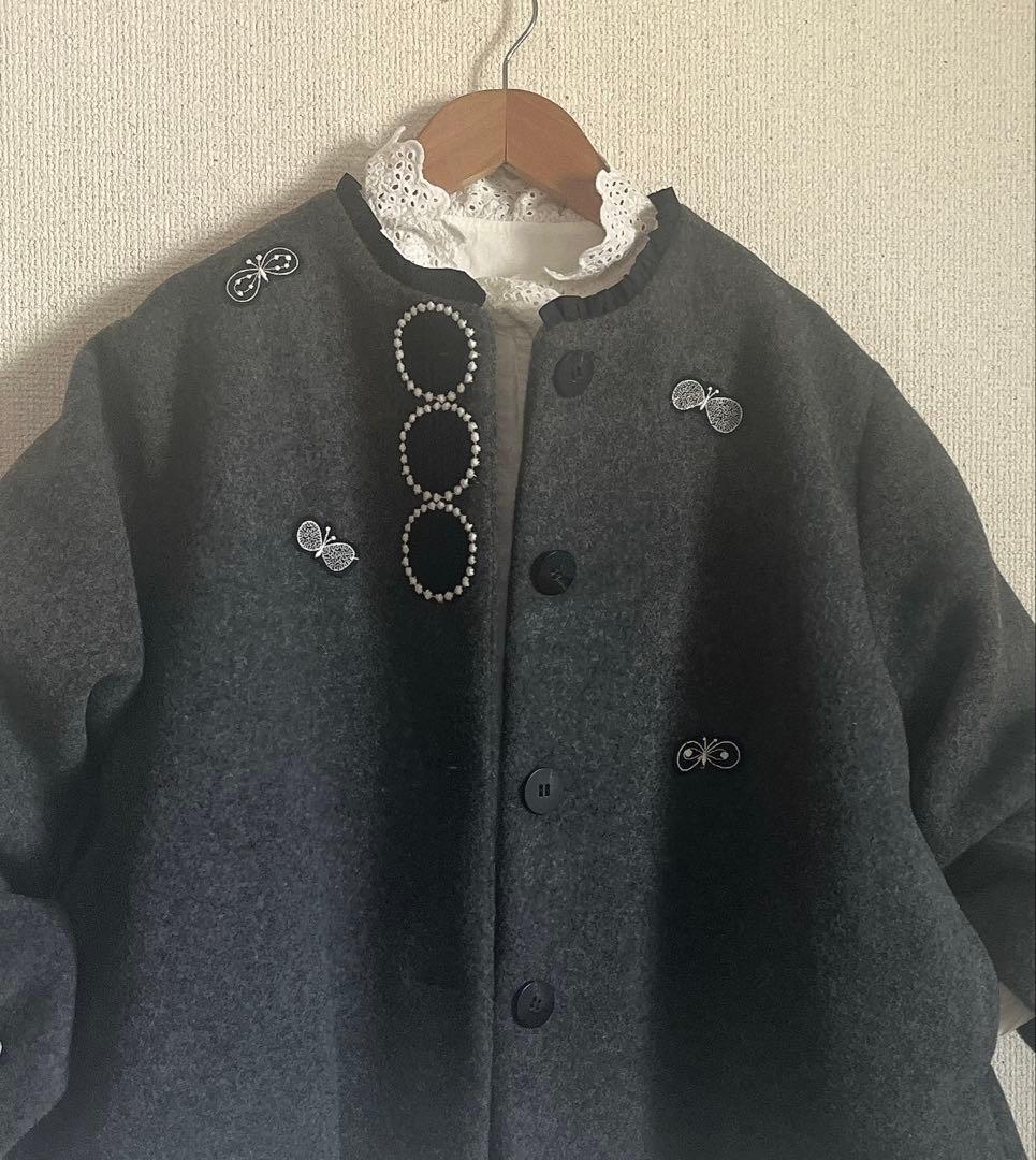 ミナペルホネン　タンバリン　choucho ウール ジャケット　ハンドメイド