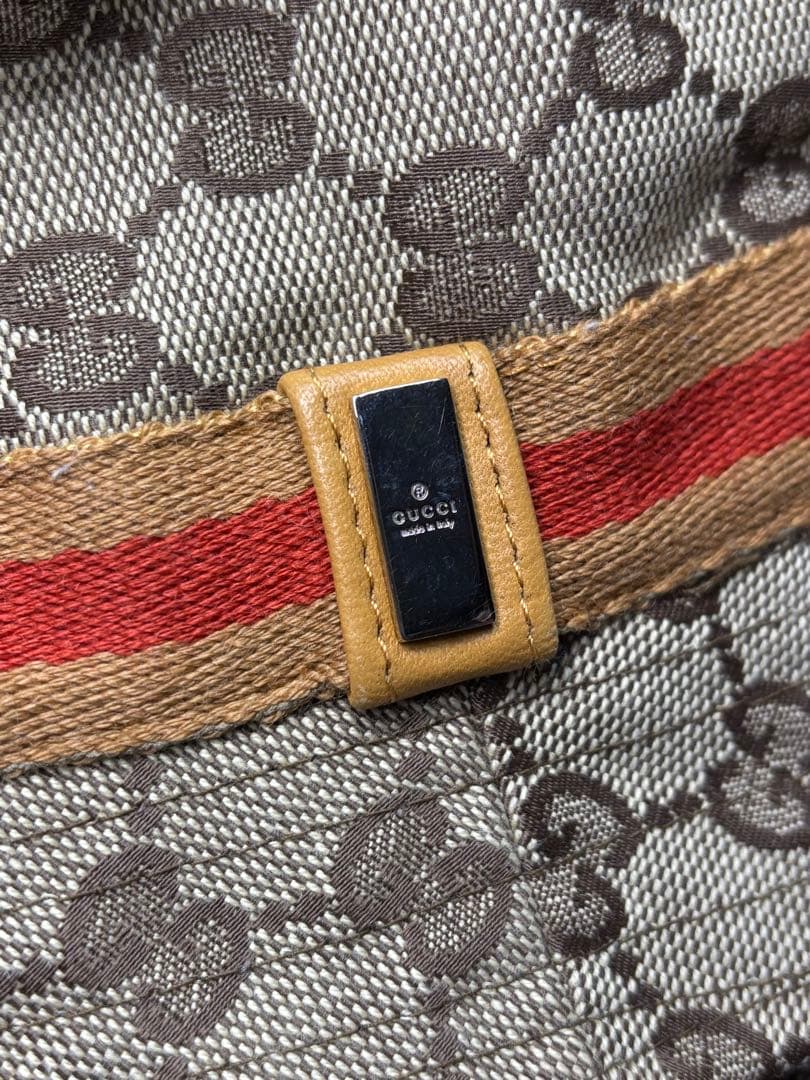 Gucci バケットハット ベージュ GGパターン 裏起毛 キャンバス グッチ