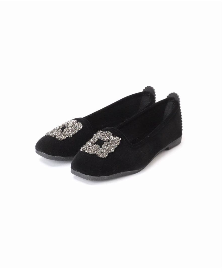 新品IENA MALUS/マリュス VELVET BIJOU SHOES