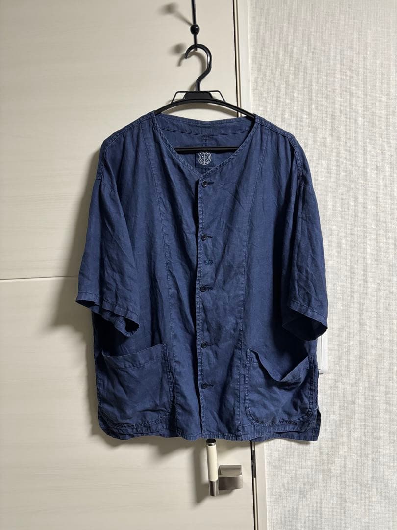Porter Classic ノーカラーリネンシャツ　サイズ2