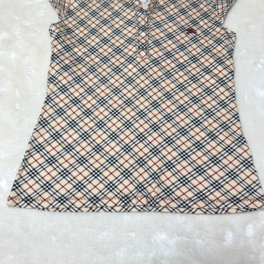 バーバリーブルーレーベル　ノースリーブ　パフスリーブ　ポロシャツ　ノバチェック