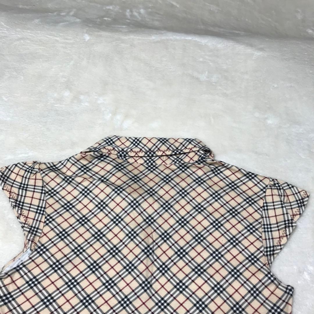 バーバリーブルーレーベル　ノースリーブ　パフスリーブ　ポロシャツ　ノバチェック
