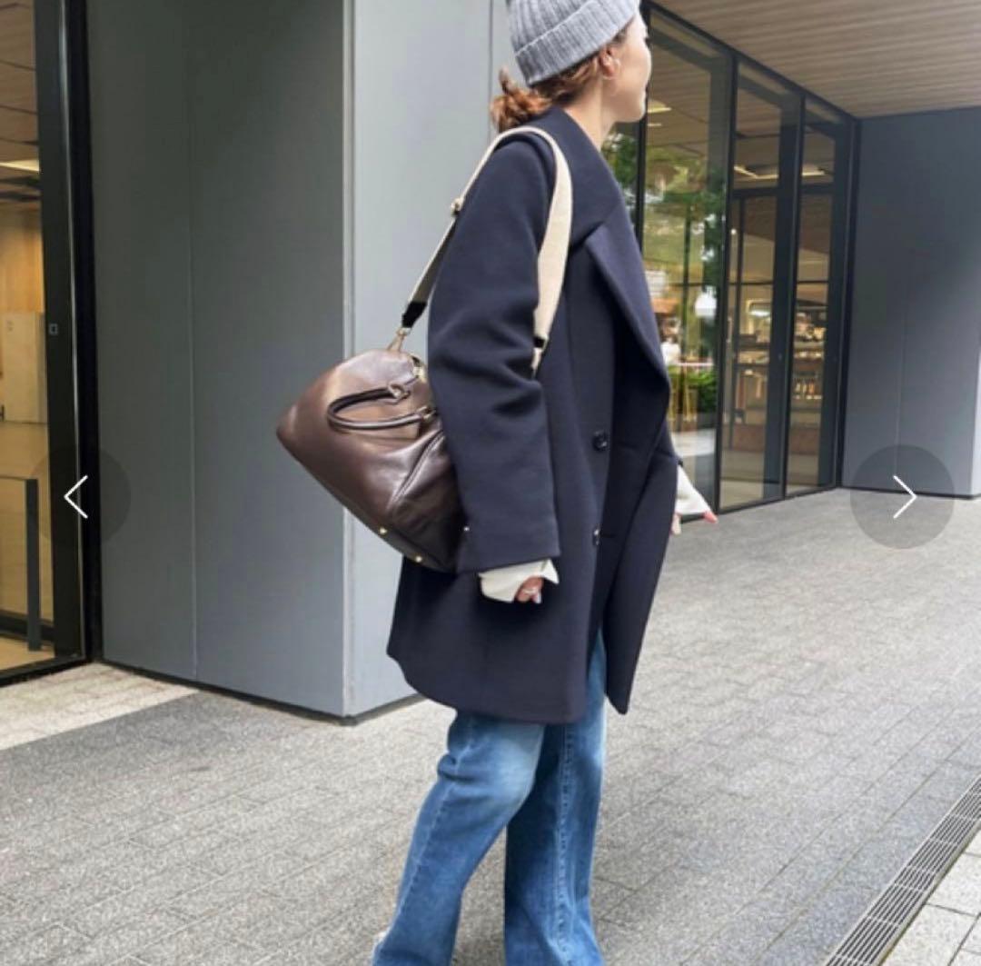 未使用級✨22AW　Spick & Span マンテココート　ネイビー