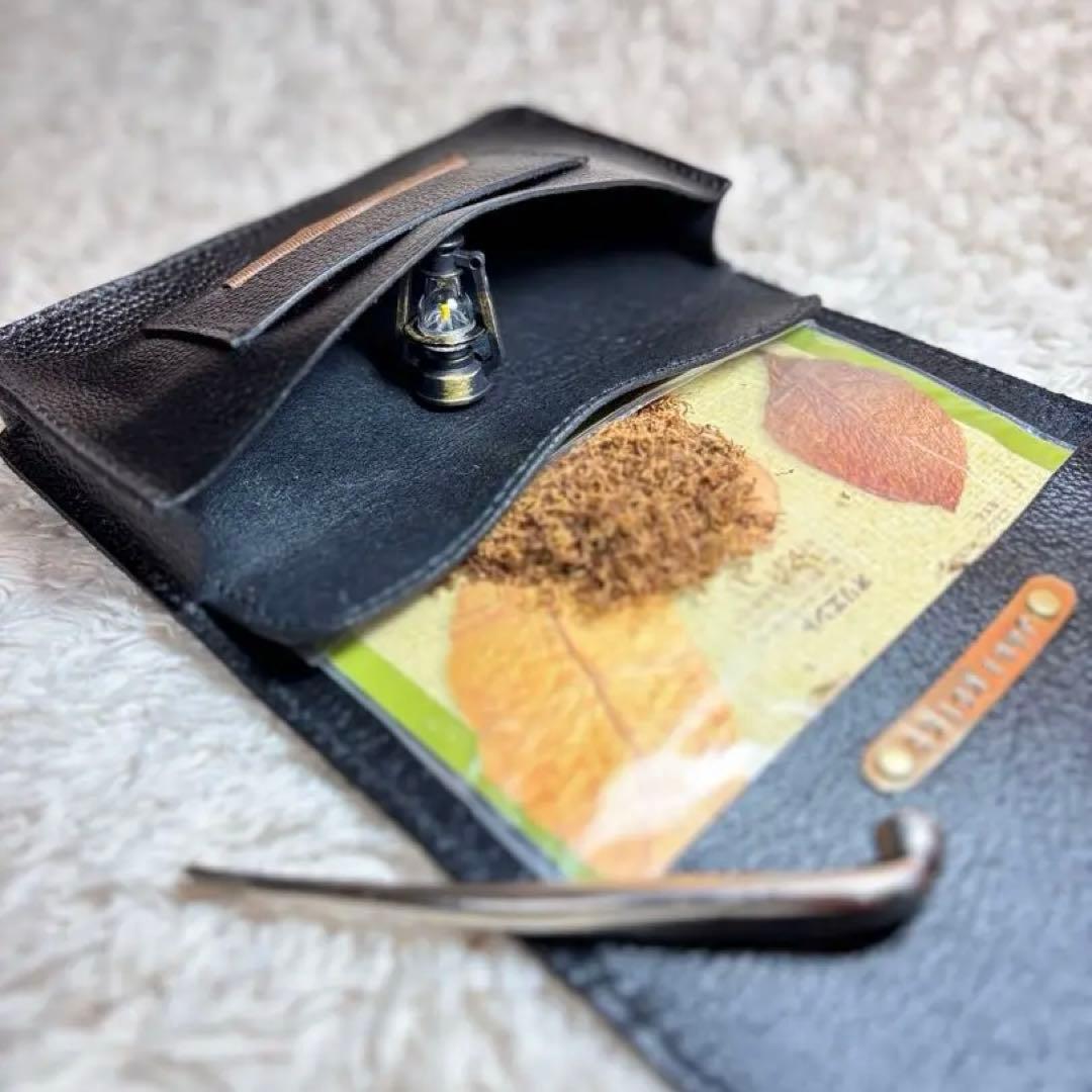 ◎ロールアップ三つ折りレザーシャグポーチ◎