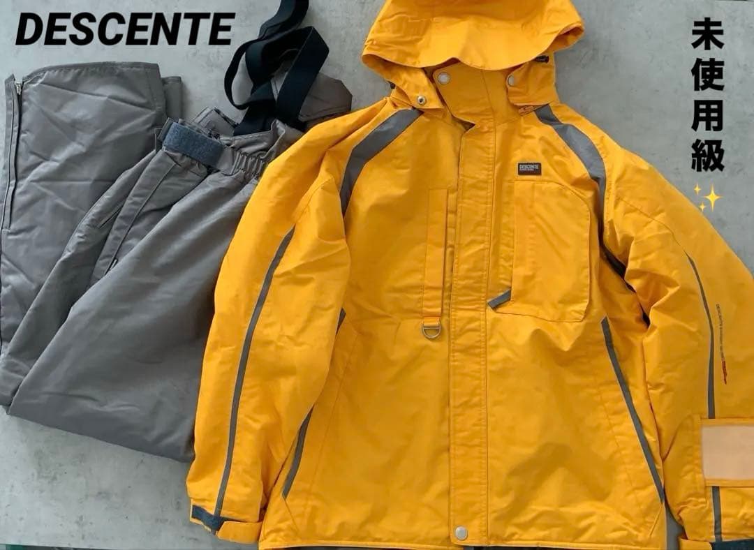 DESCENTE スキーウェア　セットアップ　上下　イエロー　グレー　XL