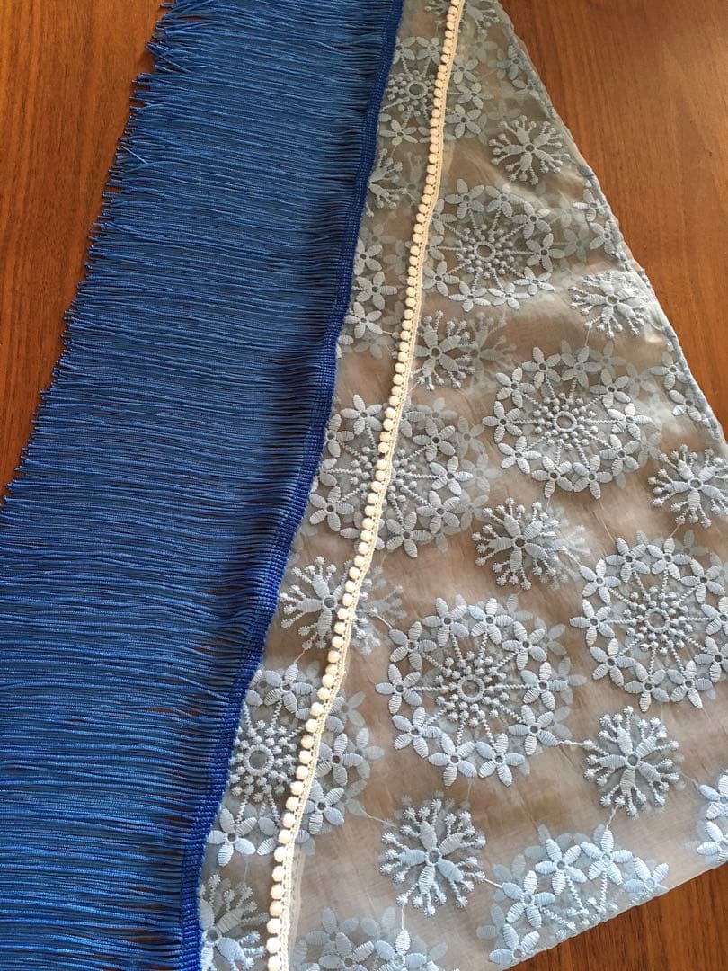 フラメンコ 衣装 シージョ 花柄刺繍 ブルー系