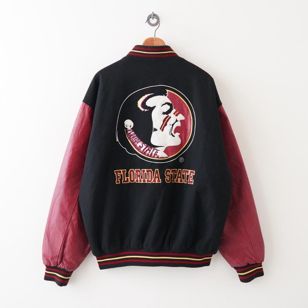 フロリダステイト・セミノールズ スタジャン L ブラック レザー 2588