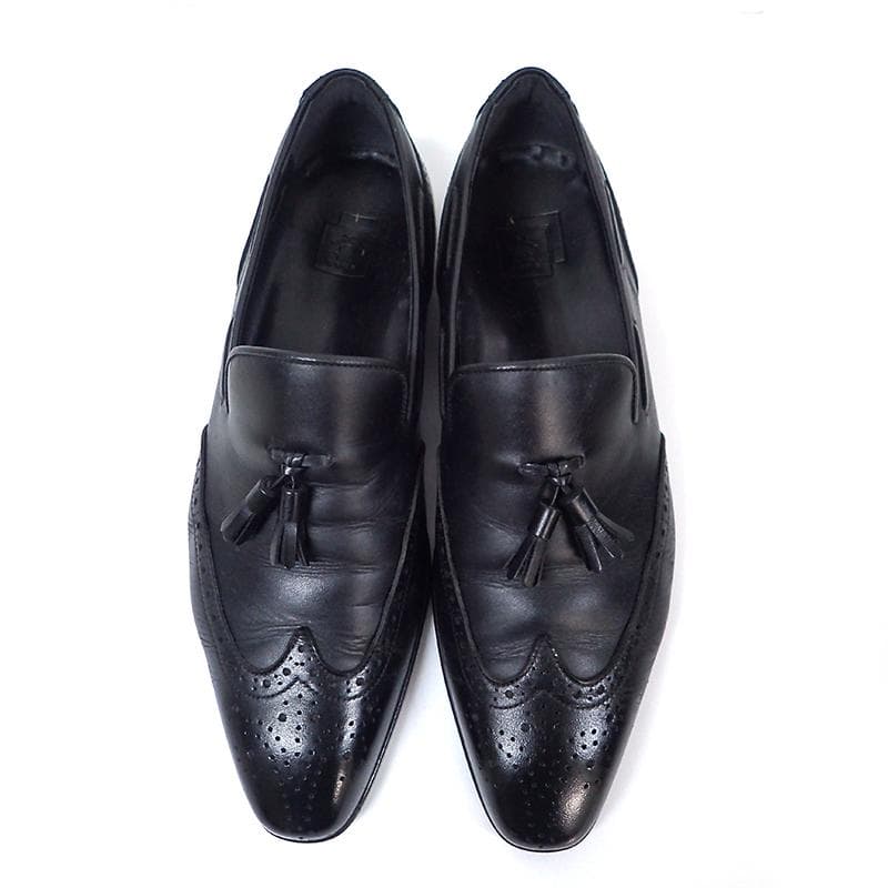 三陽山長 タッセルローファー ビジネスシューズ ブラック 26.0cm 元箱付き