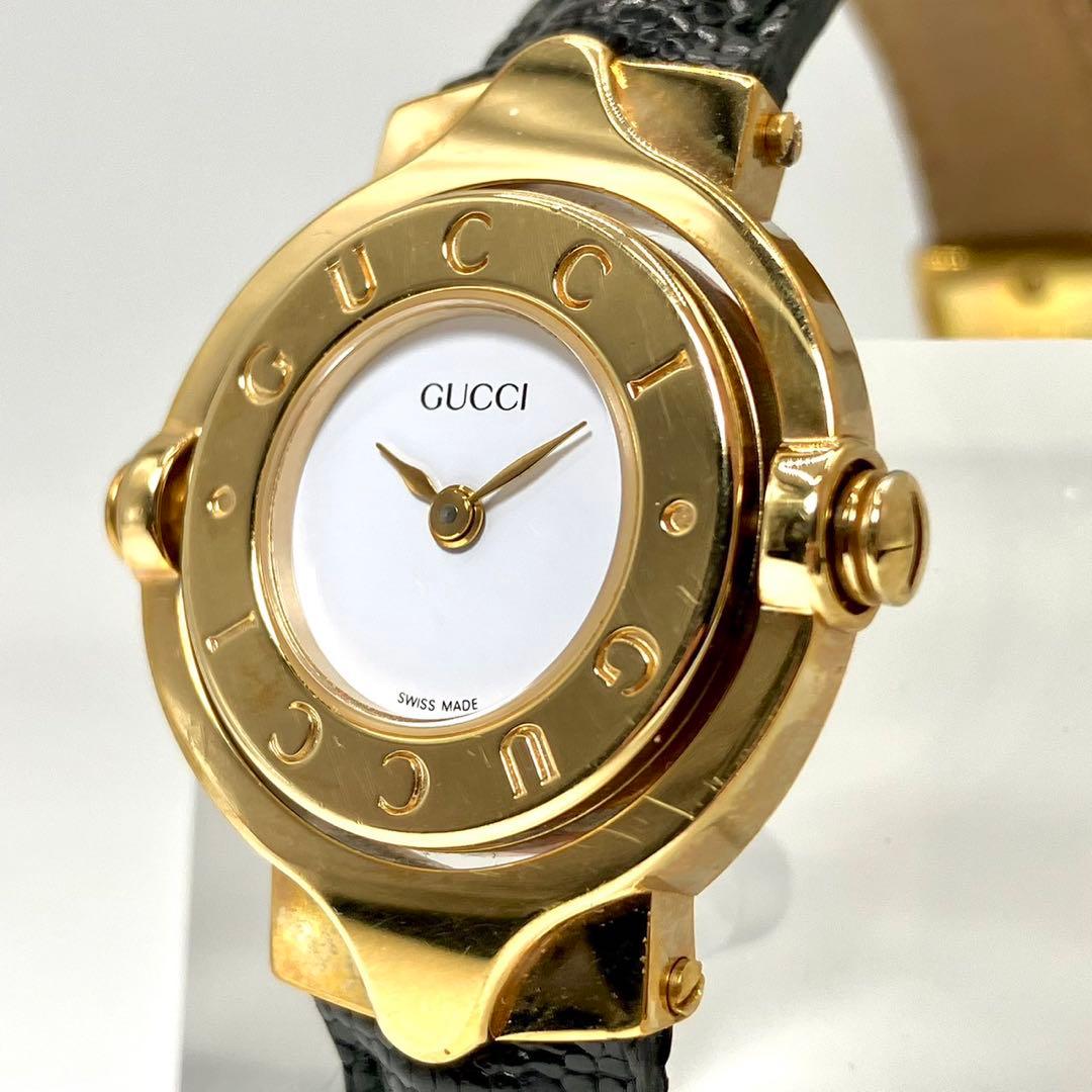 稼働 GUCCI グッチ 6600L ターングッチ Gロゴ 替えベルト 腕時計