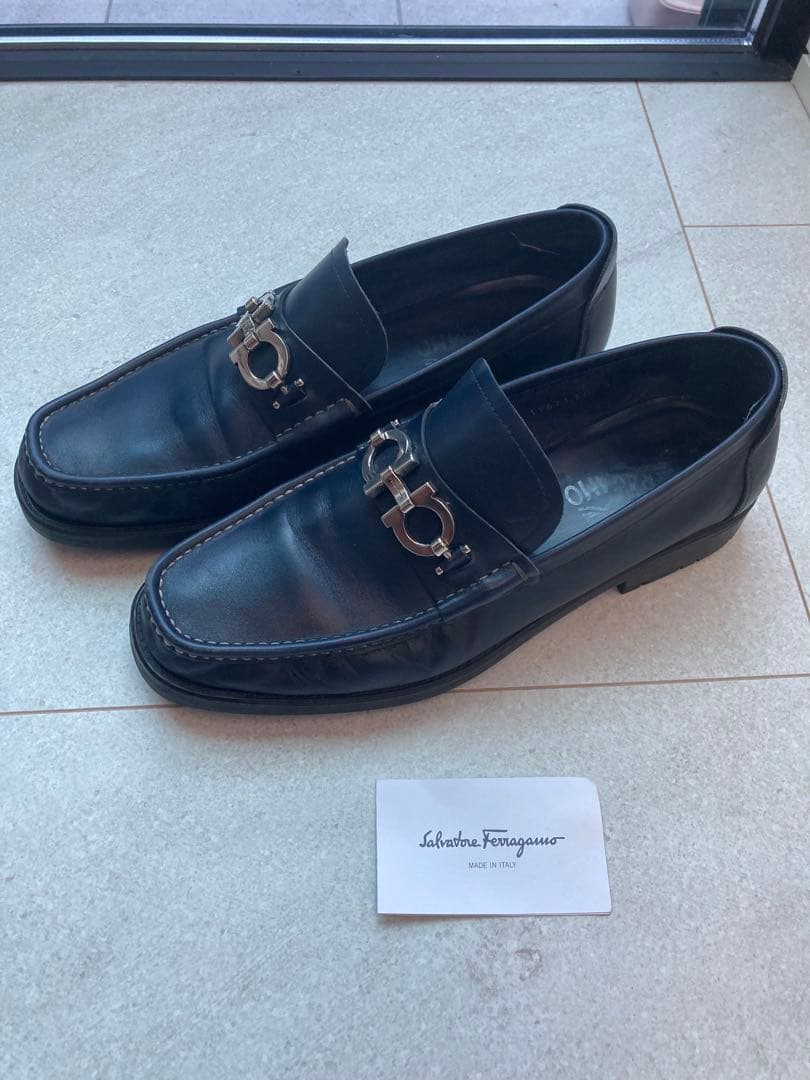 フェラガモ靴、メンズ、ガンチーニ、ローファーサイズ10