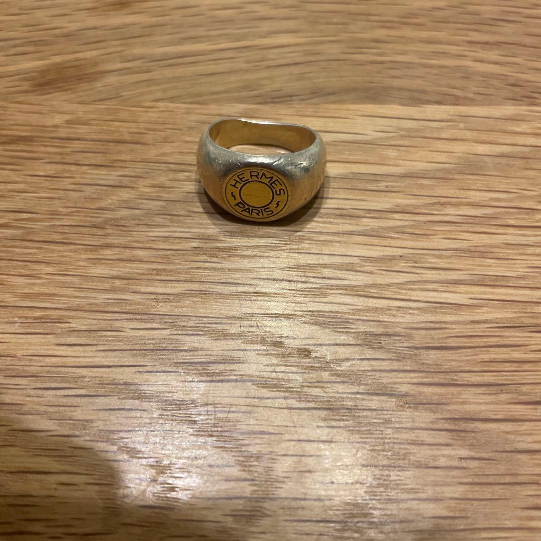 HERMES シルバー ロゴリング