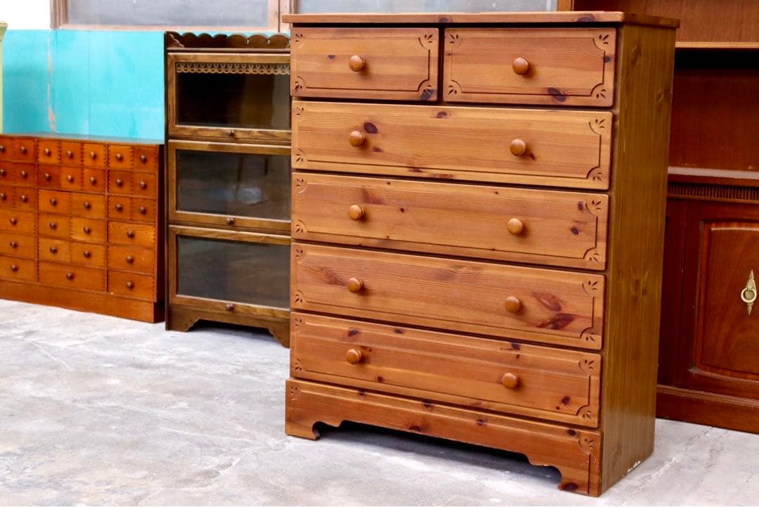 GMHK719○東京インテリア パイン 5段チェスト チェスト 整理箪笥 洋服箪