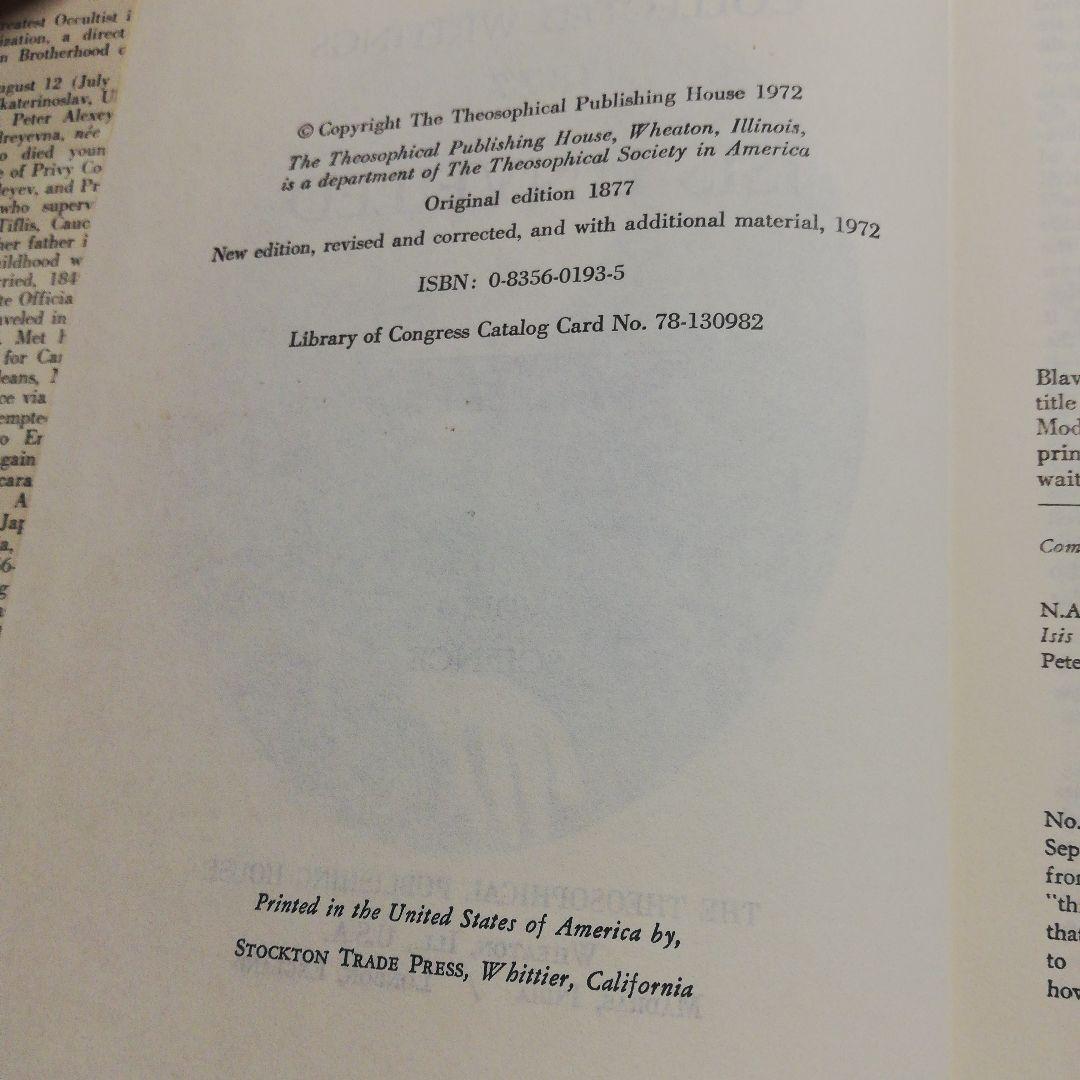 洋書 ISIS UNVEILED by H.P. Blavatsky