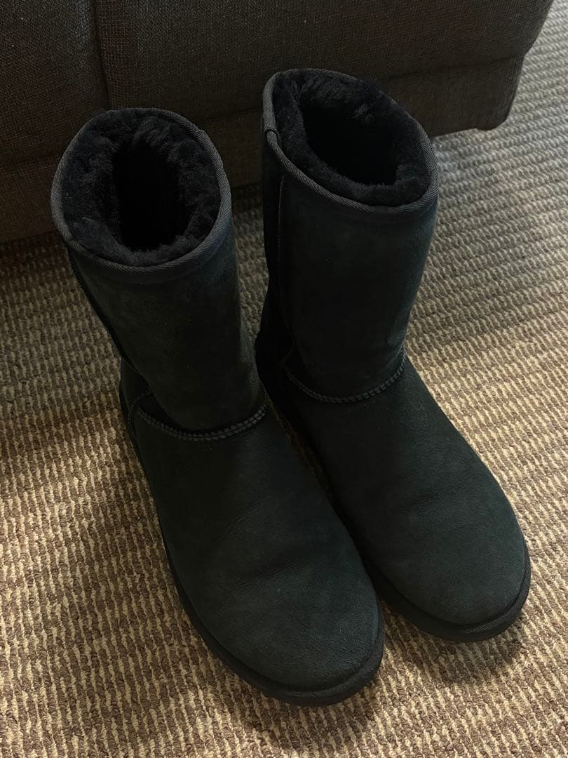 UGG メンズ クラシックショート ムートンブーツ シープスキン 黒 29cm