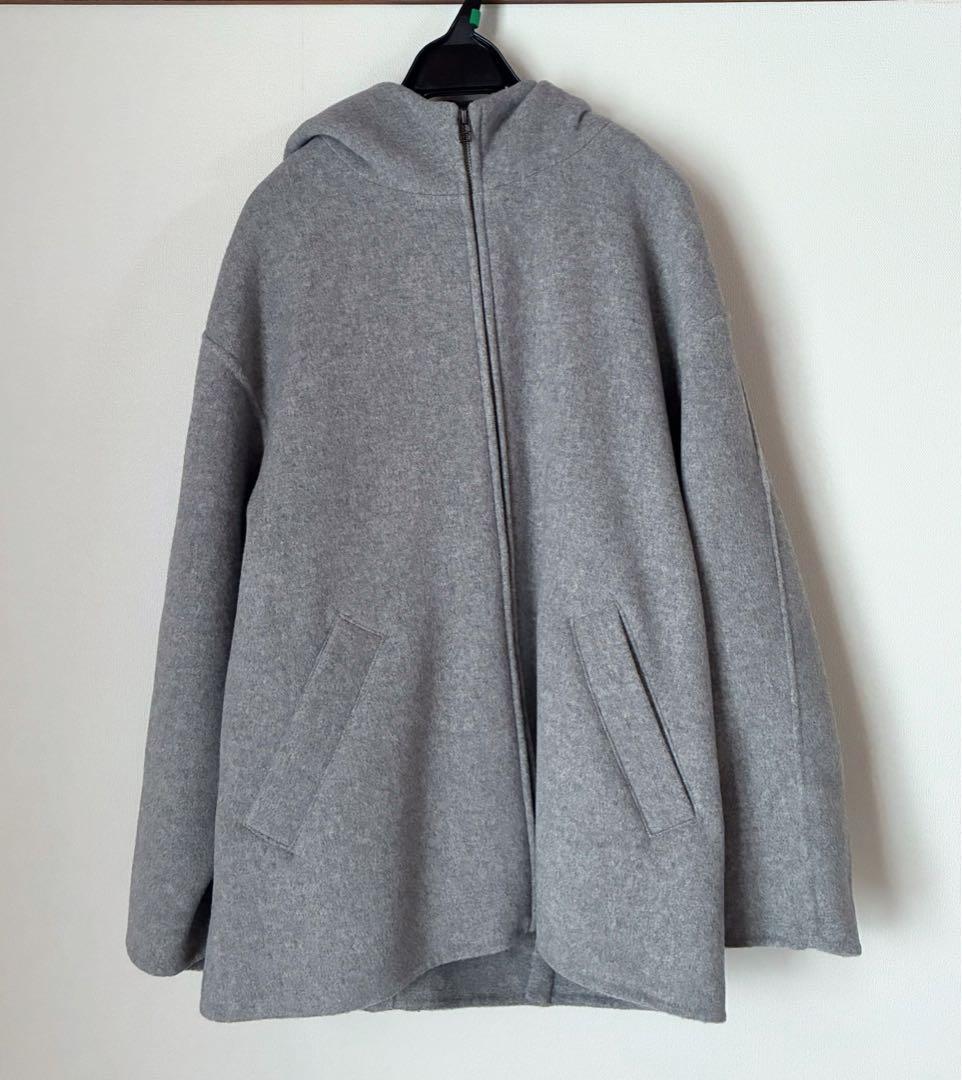 crewreリバーフーデッドミドルコートlight gray2