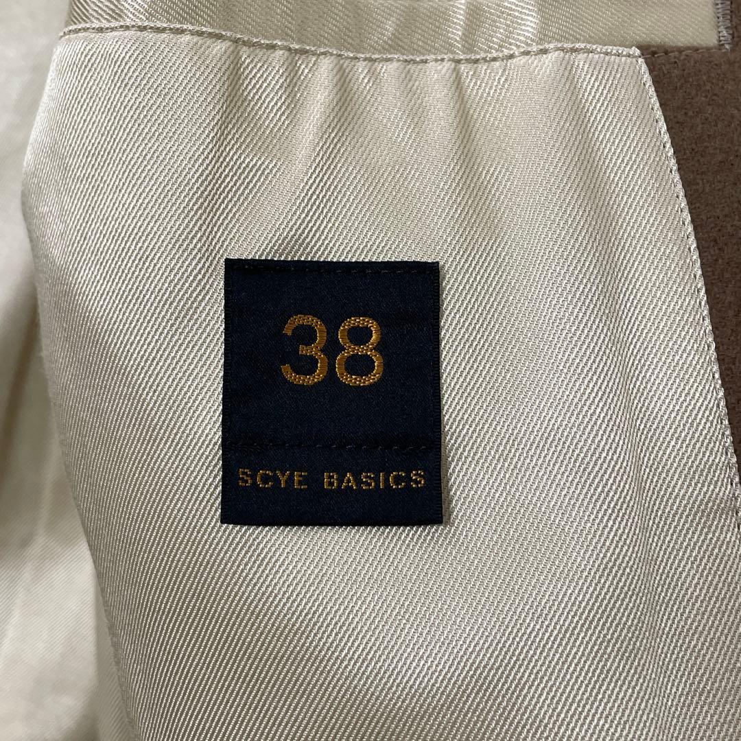 【SCYE BASICS】カシミア混 メルトンウールPコート　38