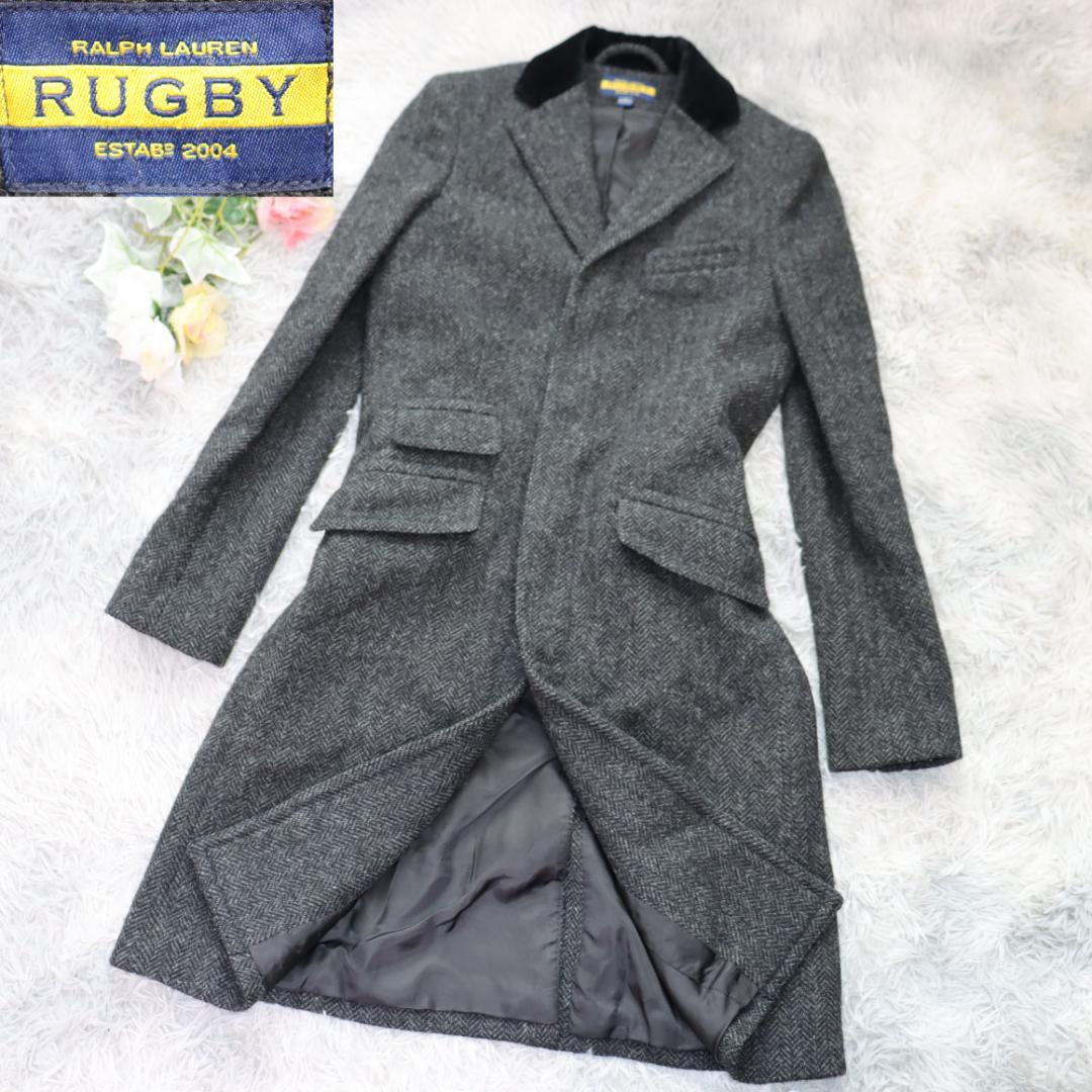 美品ポロラルフローレンラグビー✨ロングウールコート✨ヘリンボーン　コーデュロイ