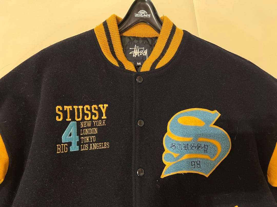 へむさん専用　STUSSY スタジャン M ネイビー/イエロー