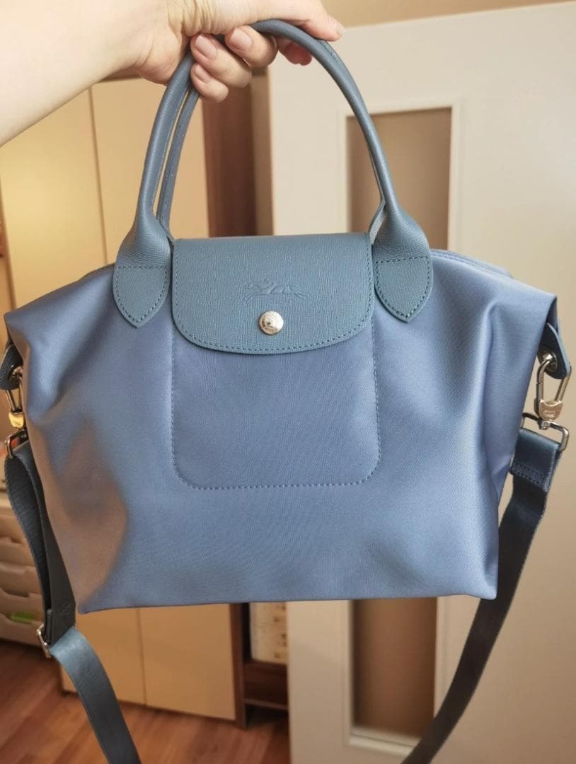 ロンシャン ル ルプリアージュコレク2wayショルダーバッグ ライトブルー Ｍ