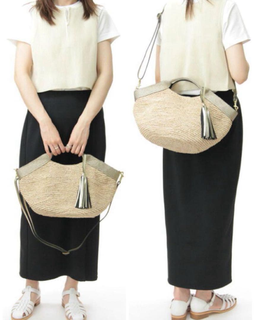 ヴィオラドーロ ラメテープハンドル 2way カゴバッグ