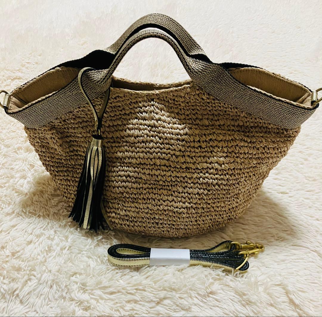 ヴィオラドーロ ラメテープハンドル 2way カゴバッグ