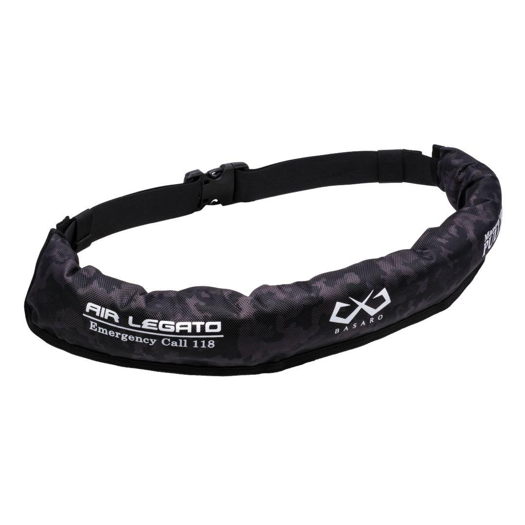 新品 桜マーク ライフジャケット手動膨脹式 ボンベ付き 型式承認品 ブラック迷彩