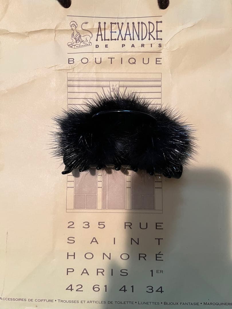 超美品アレクサンドルドゥパリ　ミンクファークリップ　黒