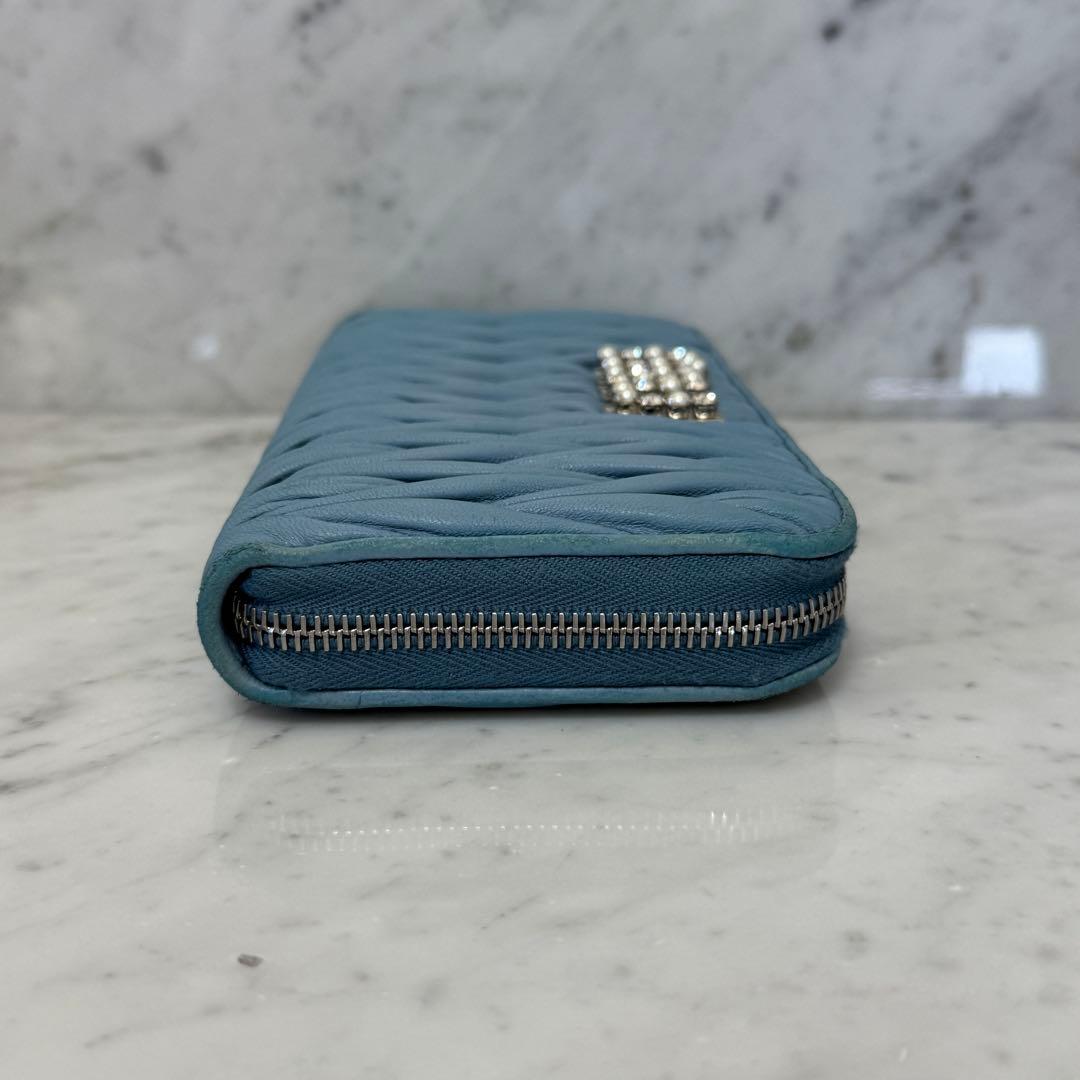 MIUMIU ミュウミュウ 長財布 本革 レザー マテラッセ アストラーレ 水色