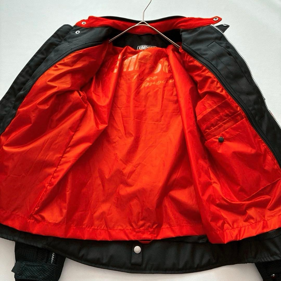 【なかむー】シンプソン メッシュ ライダースジャケット プロテクター 黒