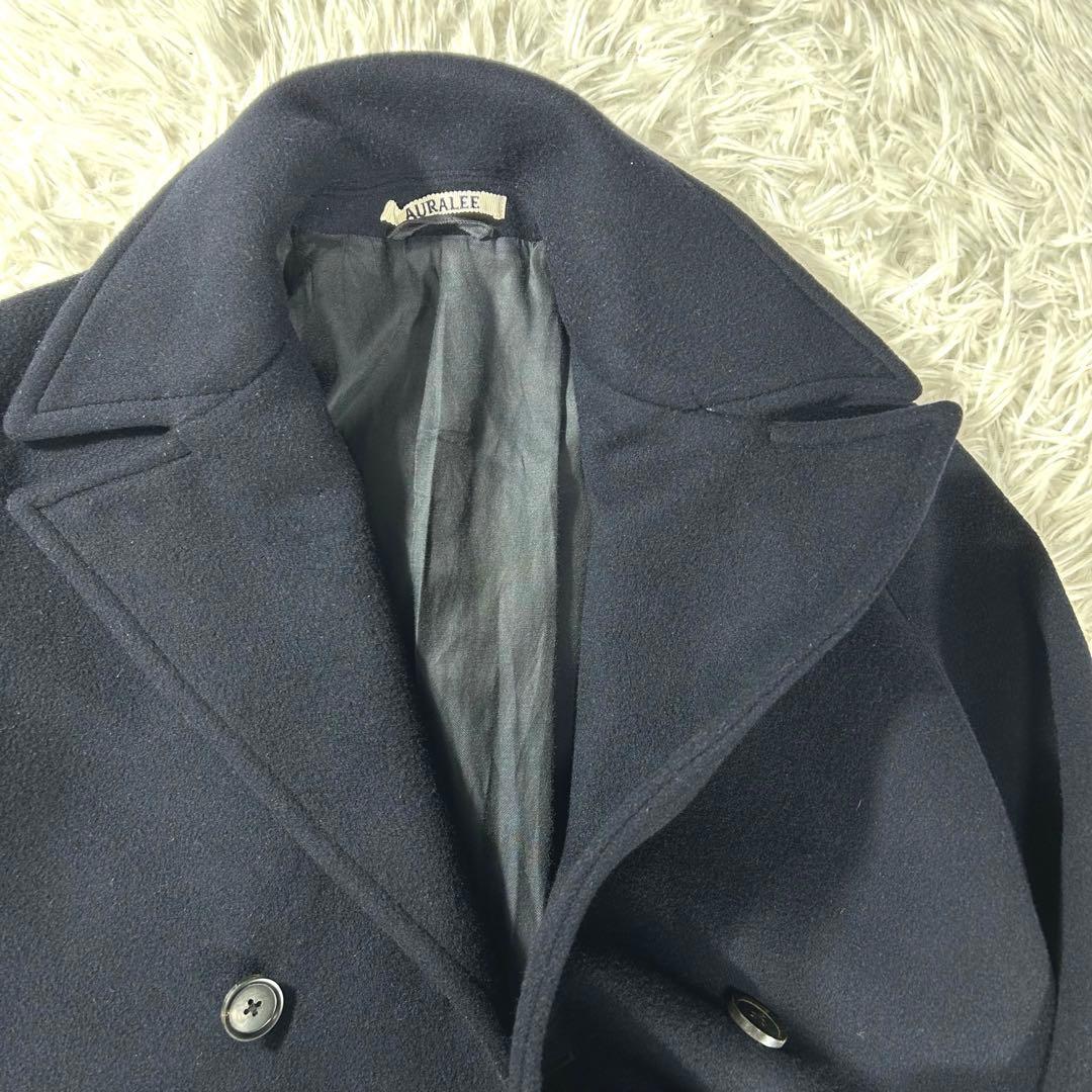 美品✨AURALEE BEAVER MELTON LONG P-COAT 紺　0
