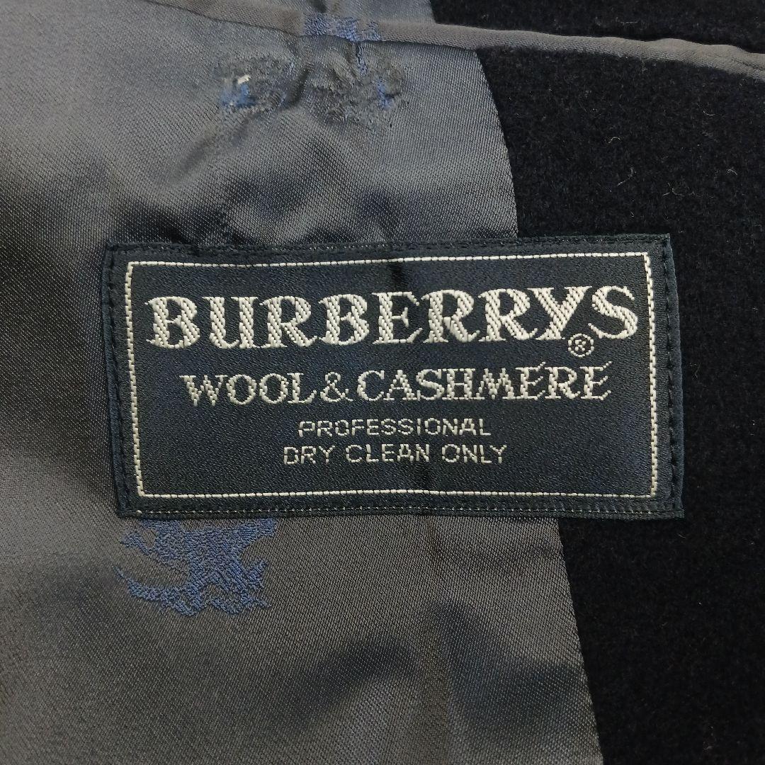 ✨極美品✨バーバリー　バルマカーンコート　ステンカラー　カシミア　ネイビー　S