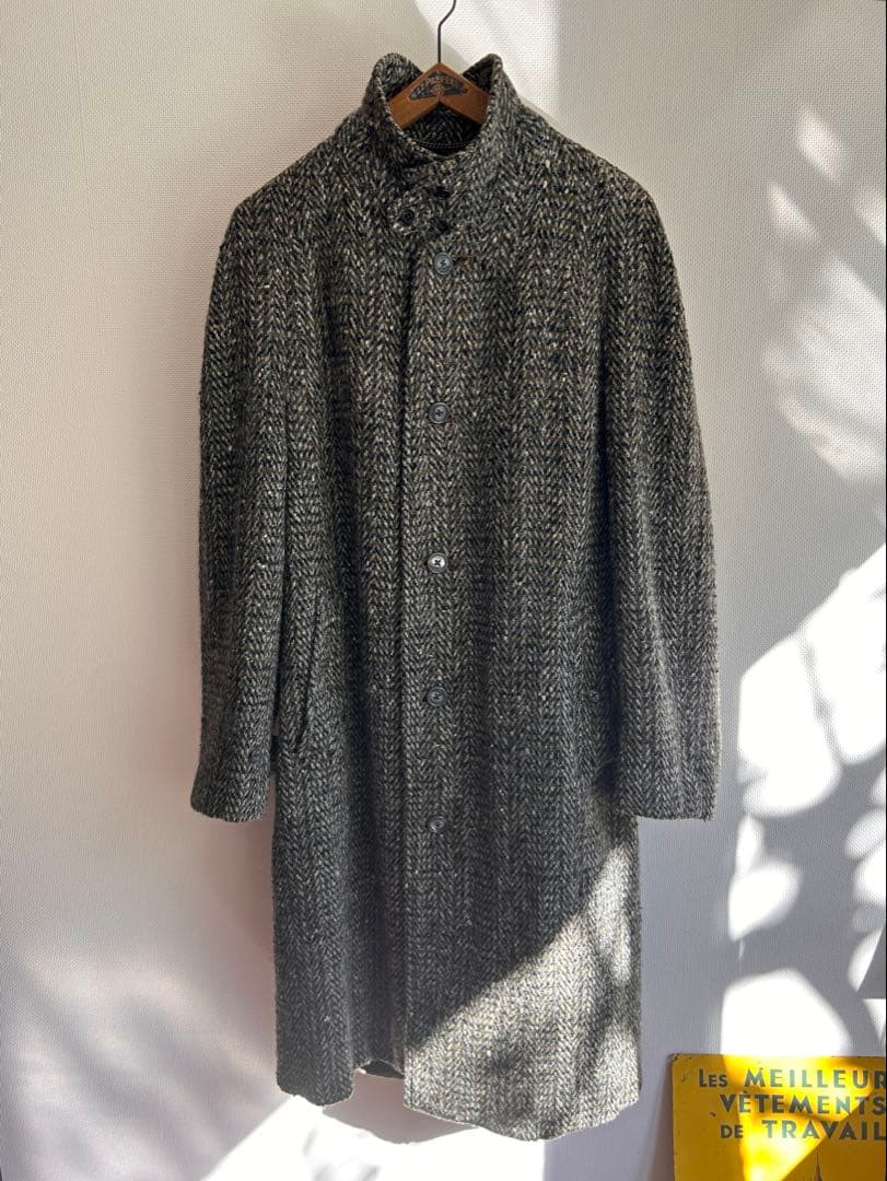 60s70s BURBERRY 手織り ツイードコート バーバリー　ヴィンテージ